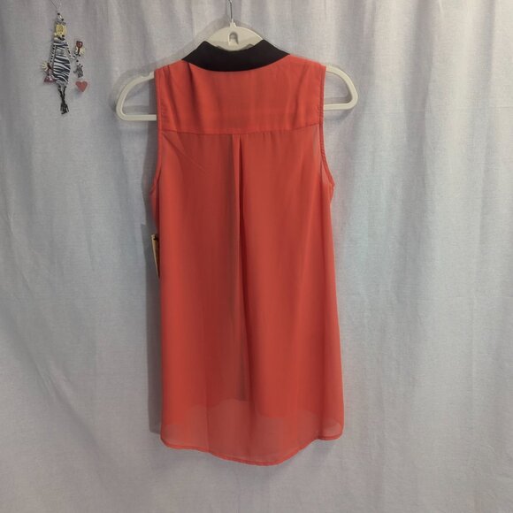 NWT Beverly's Size Small Sleeveless Button-Down Tunic  Orange and Black - Picture 6 of 14